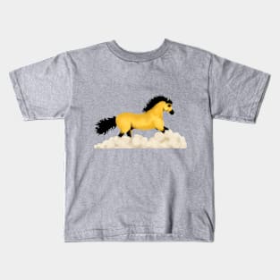 Stallion Kicking Up Dust Kids T-Shirt